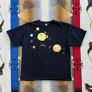 Vintage 90s The Solar System Planets Space T-Shirt Size XL Single Stitch USA
